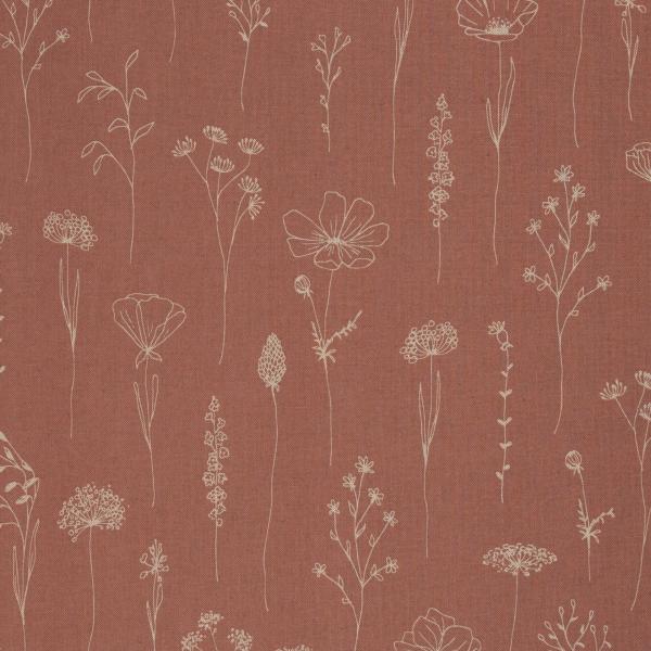 Dekodruck "Linde" Blumen Altrosa by Swafing